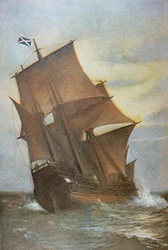 Die Mayflower bringt die Pilgerväter 1620 über den Atlantik nach Amerika