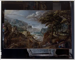 Landschaft mit einem Eisenwerk