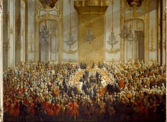Offizielles Bankett zur Hochzeit von Prinzessin Isabella von Parma mit Kaiser Joseph II. am 6.10.1760. Detail