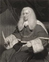 Lord Lloyd Kenyon, gestochen von William Holl (1807-71) nach „National Portrait Gallery, Band III“, veröffentlicht um 1835