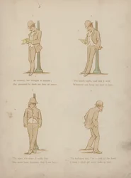 Seite aus den Humours of Cynicus (farbige Gravur)