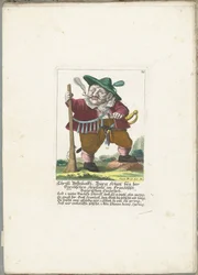 Der Zwerg Christl Vestnbalkh, ca. 1710 (Christl Vestnbalkh, Bürg Schütz beij der Tijrolischen Steinfalle im Französischen Baijrischen Einbruch) (Il Callotto resurcitato oder Neu eingerichtes Zwerchen Cabinet)