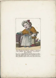 Die Zwergin Frau Agatha Zipperlingin mit Hündchen, ca. 1710