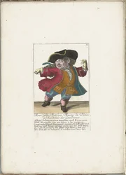 Der Zwerg Gilles Platfues als französischer Tanzmeister, ca. 1710