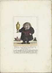 Der Zwerg Gustavus Weinberger als Geistlicher mit einem Becher, ca. 1710