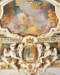 Noah und seine Familie betreten die Arche, in der Kapelle, Schloss Fontainebleau, Frankreich
