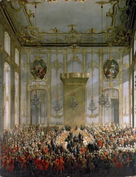 Hofbankett im großen Vorzimmer der Hofburg, Wien