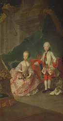Zwei Kinder von Kaiserin Maria Theresia von Österreich (1717-80) Leopold (1747-92) (später Kaiser Leopold II.) und seine Schwester Prinzessin Maria Christine (später Ehefrau von Albert Sachsen-Teschen, Gründer der Alb