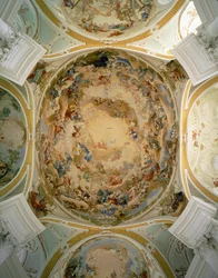 Deckenfresko in der Kirche von Neresheim