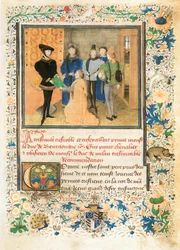 Der Kampf zwischen Tugend und Glück, Gedicht von Martin Le Franc, bestellt von Philippe Le Bon von Burgund (Pergament)