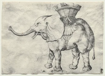 Ein Elefant mit Howdah, um 1485