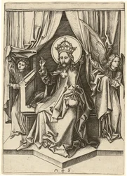 Christus auf dem Thron mit zwei Engeln
