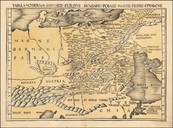 1513 Karte von Polen, Baltikum, Ungarn und Osteuropa von Martin Waldseemüller