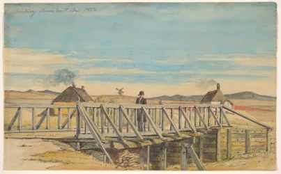 Landschaft mit einer Brücke bei Mosbjerg