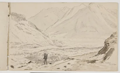Berglandschaft mit Wanderer
