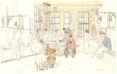 Das Innere eines türkischen Cafés