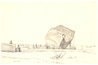 Ein Schiff wird kalfatert