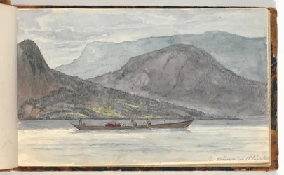 Fjordlandschaft mit Ruderboot