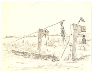 Strandpartie mit Bootsanleger, Skagen