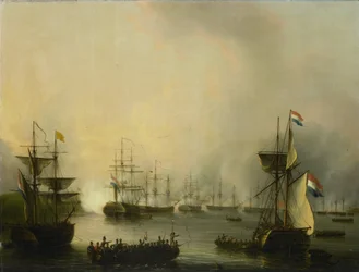 Das Bombardement von Palembang, Sumatra, 24. Juni 1821