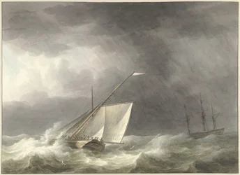 Zwei Segelschiffe auf stürmischer See