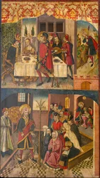 Der heilige Christophorus nimmt Abschied vom König, der Satan fürchtete, der heilige Christophorus und seine Bekehrten