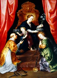 Die Jungfrau und das Kind mit der heiligen Elisabeth und Laurentius von Rom