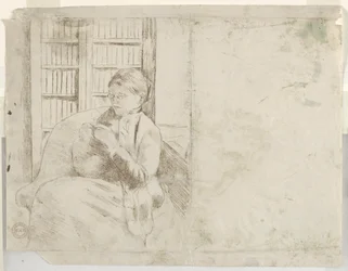 Stricken in der Bibliothek, ca. 1881
