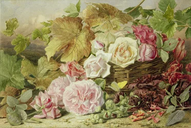Pfingstrosen, Rosen und Stockrosen, 1862