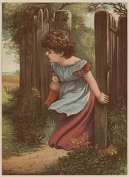 Mädchen wartet auf den Postboten