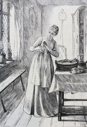 Illustration einer Hausfrau