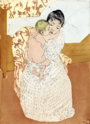 Mütterliche Liebkosung 1891; von Mary Cassatt