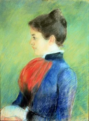 Profil einer Frau mit Jabot