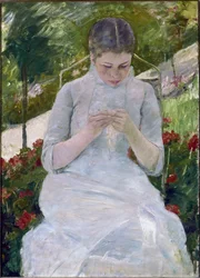 Frau beim Nähen