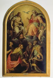 Die Heilige Dreifaltigkeit mit Heiligen