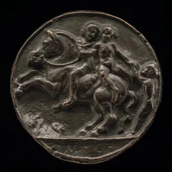 Nymphe von einem Reiter entführt, ca. 1500