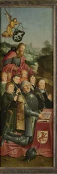 Gedenktafel mit acht männlichen Porträts