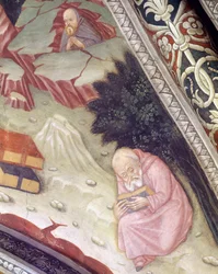 Italien, Region Piemont, Provinz Alessandria, Fresko in der Kapelle der Basilika Santa Maria Assunta