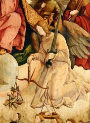 St. Michael wiegt Seelen, Detail aus 