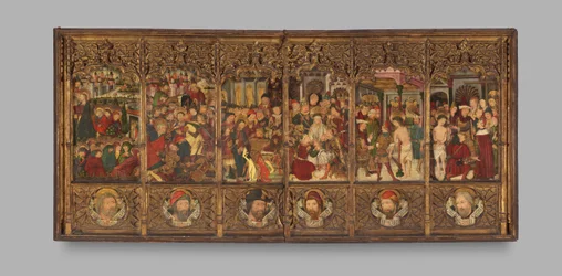 Altarbild Retablo mit Szenen aus der Passion, zweite Hälfte des 15. Jahrhunderts