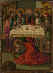Die Heilige Maria Magdalena salbt die Füße Christi