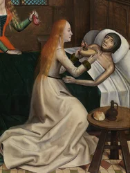 (Detail) der Wohltätigkeit des Heiligen Nikolaus, aus dem Altarbild des Heiligen Nikolaus, ca. 1486-93