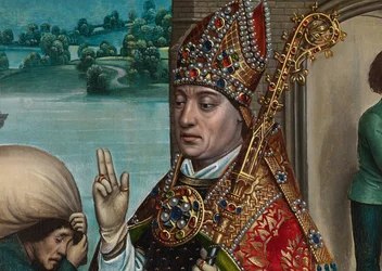 Detail des Wunders des Getreides, vom Altarbild des Heiligen Nikolaus (Detail)