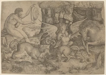Allegorisches Thema: Kampf der Tiere