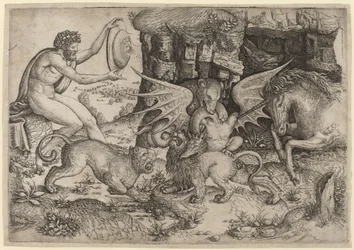 Allegorisches Thema: Kampf der Tiere