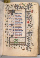 Stundenbuch von Karl dem Edlen, König von Navarra 1361-1425: fol. 10r, Oktober, ca. 1405