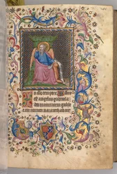 Stunden von Karl dem Edlen, König von Navarra 1361-1425: fol. 23r, St. Lukas, ca. 1405