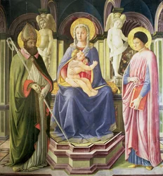 Die Madonna und das Kind mit den Heiligen Clemens und Justin