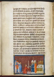 Der Erzbischof von Reims gibt das Schwert an den König zurück, Illustration aus 