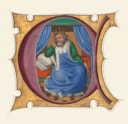 Initiale C mit David (König Saul?)